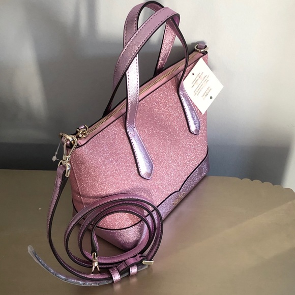 KATE♠️SPADE LOLA PINK GLITTER SATCHEL & WALLET - Picture 4 of 13